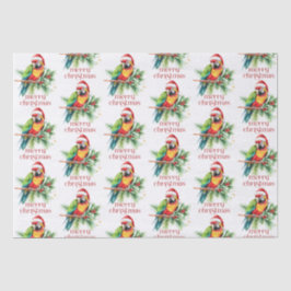 Papel De Seda Tema de Natal Tropical Texto Retro