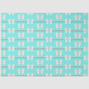 Papel De Seda Tema de Pérolas de Tiffany Glam Teal Aqua Formal