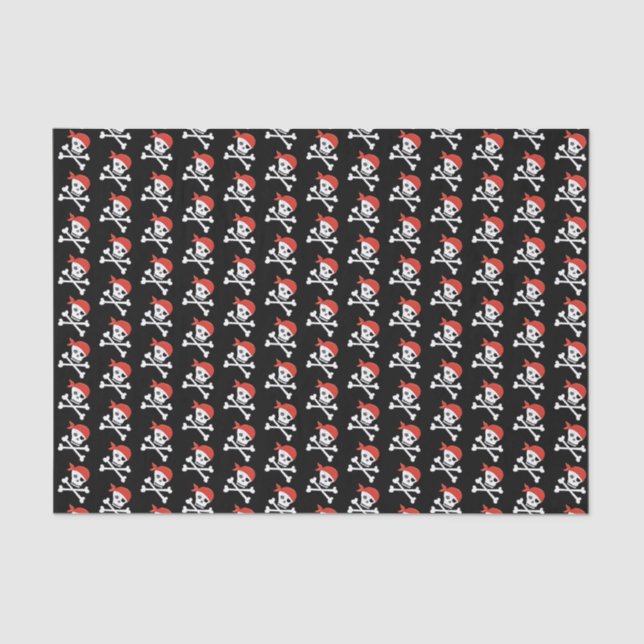 Papel De Seda Tema de Pirata do Crânio e Crossbones (Frente )