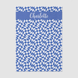 Papel De Seda tema dos anos 90 com monograma azul xadrez nome