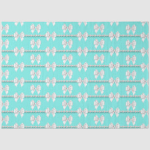 Papel De Seda Tema Formal Pérolas Tiffany Glam Azul Água