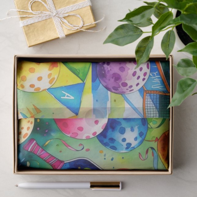 Papel De Seda Temas Pickleball Birthday (Presente)