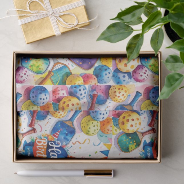 Papel De Seda Temas Pickleball Birthday (Presente)