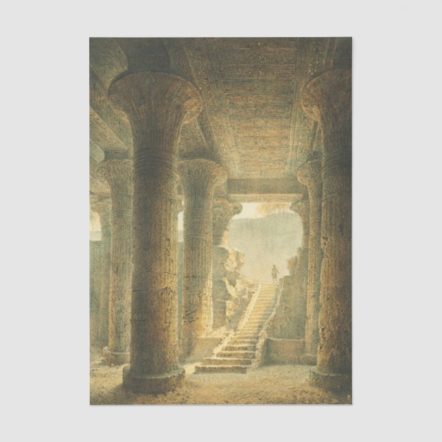 Papel De Seda Templo Egípcio Antigo de Esna  (Frente )