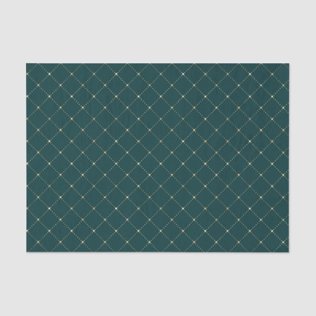 Papel De Seda Tendência Azul-turquesa e Dourado (Frente )