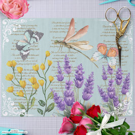 Papel De Seda Tendência retro lavanda Ephemera Filigree Blue