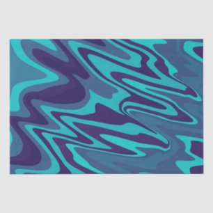 Papel De Seda Tendy vívido padrão de onda Abstrato azul turquesa
