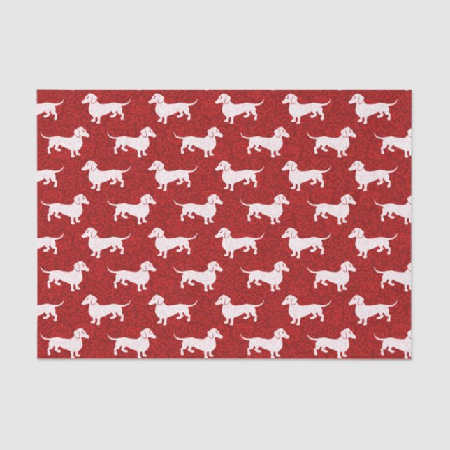 Papel De Seda Tenha um Natal feliz do Dachshund (Frente )