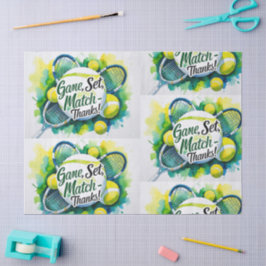 Papel De Seda Tênis Obrigado a festa com raquete e bola