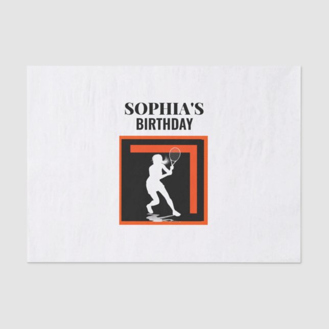 Papel De Seda Tennis Birthday, Tennis Girl Player  (Frente )