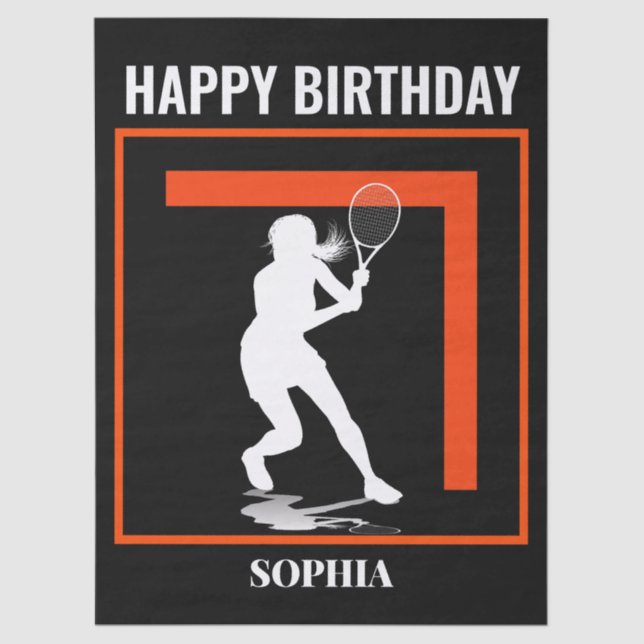 Papel De Seda Tennis Birthday, Tennis Girl Player  (Frente )