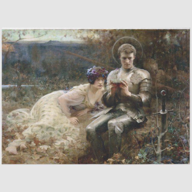 Papel De Seda Tentação de Sir Percival (Cavaleiro Medieval) (Frente )