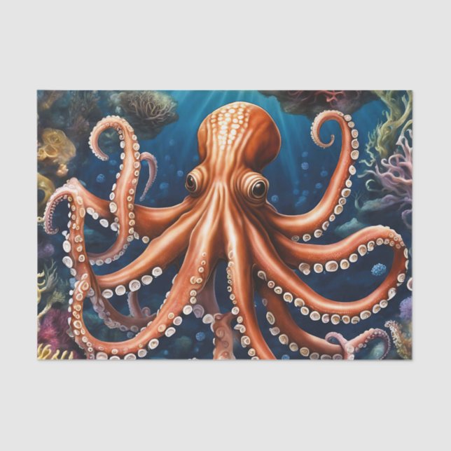 Papel De Seda Tentáculos no mar profundo (Frente )