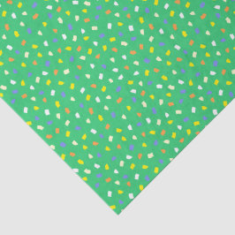 Papel De Seda Terraço Colorido Padrão Confete Verde Brilhante