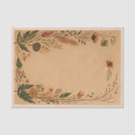 Papel De Seda Terracota Flores Prensadas de Pêssego Boho
