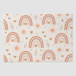 Papel De Seda Terracota padrão boho arco-íris  