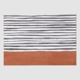 Papel De Seda Terracotta e Black White Stripes 
