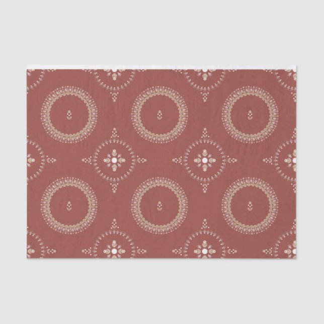 Papel De Seda Terracotta Elegante Floral Ornamental (Frente )