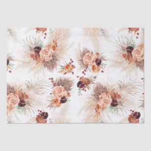 Papel De Seda Terracotta Flowers Pampas Grass Tropical Bohemian