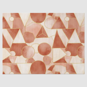Papel De Seda Terracotta Geométrico - Mosaico de Arte de Linha D