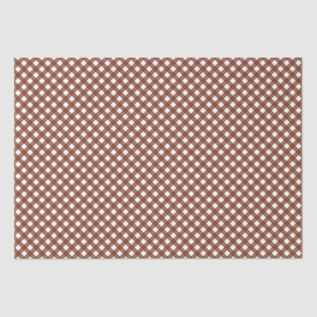 Papel De Seda Terracotta Gingham Patterned (Frente )