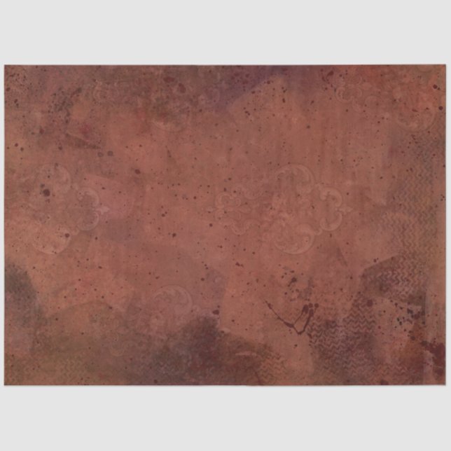 Papel De Seda Terracotta Red Burgundy, Pintado Moderno outono (Frente )