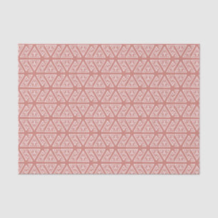 Papel De Seda Terracotta Rosa e Branco Padrão Geométrico