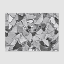 Terrazzo Elegante Preto Branco Cinza Design de Pad
