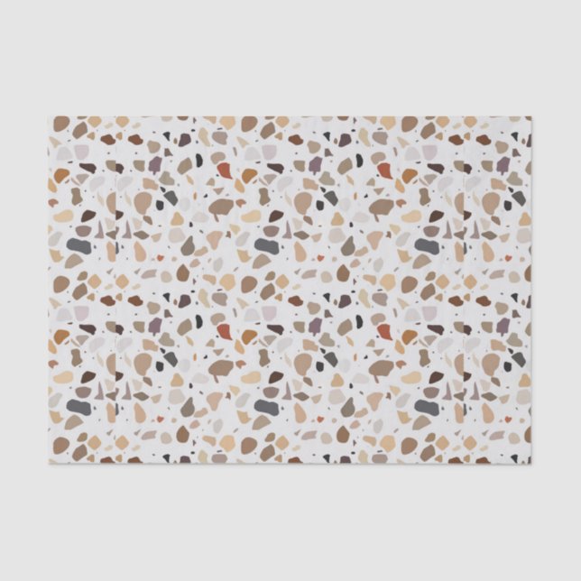 Papel De Seda Terrazzo Modern Art Deco Stone Meio século (Frente )