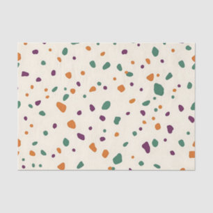 Papel De Seda Terrazzo Multicolor Seixos Orgânicos Padrão de Pon