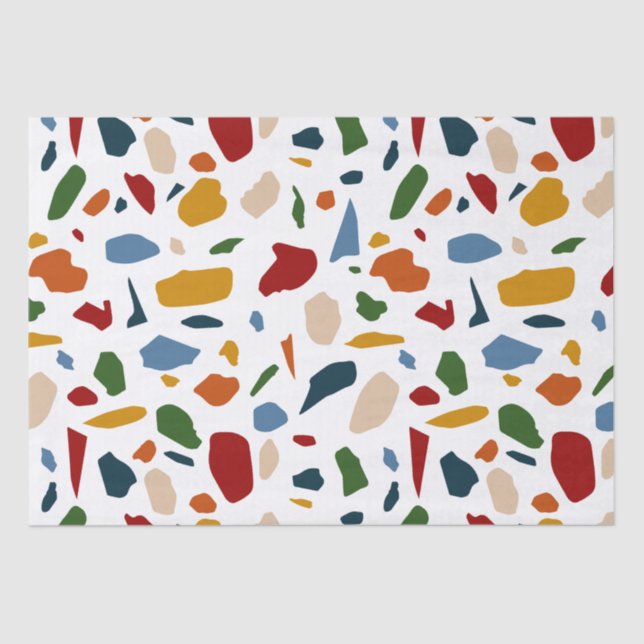 Papel De Seda Terrazzo Pattern Colorful (Frente )