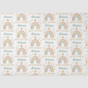 Papel De Seda Terrenas Cores d'água Arco-Íris Sol Nome de Aniver