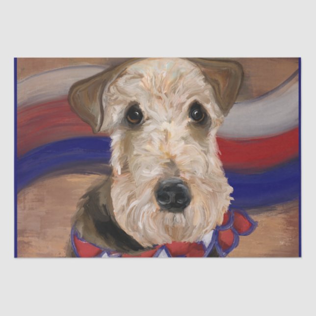 PAPEL DE SEDA TERRIER AIREDALE        (Frente )