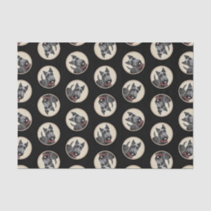 Papel De Seda Terrier Escocês Pintura em preto