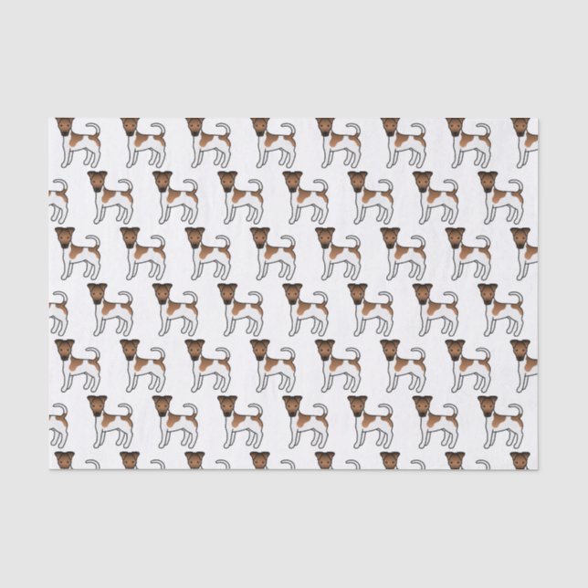 Papel De Seda Terrier Fox Lisa Cute Cartoon Dogs (Frente )
