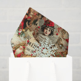 Papel De Seda Tesouros Vitorianos de Natal em Colagem