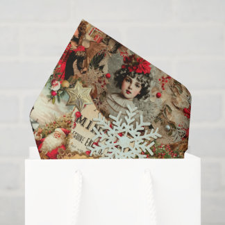 Papel De Seda Tesouros Vitorianos de Natal em Colagem