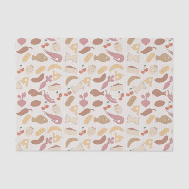 Papel De Seda Teste padrão 2 da comida (Frente )