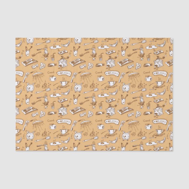 Papel De Seda Teste padrão 2 do pequeno almoço (Frente )