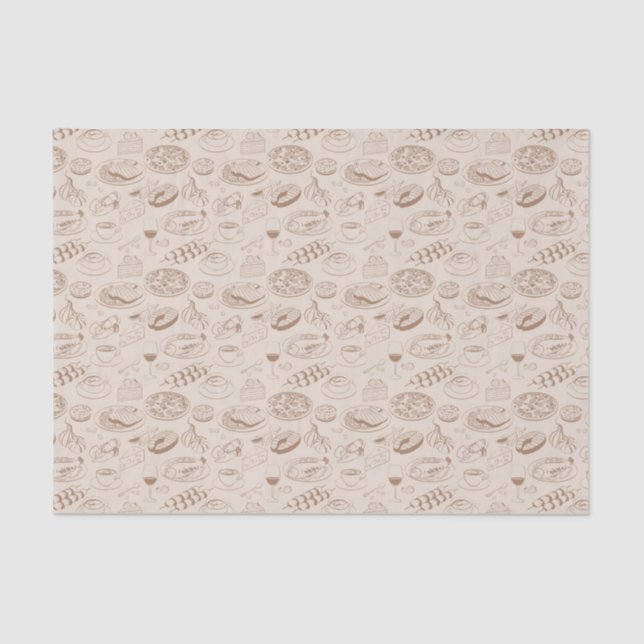 Papel De Seda Teste padrão 3 da comida (Frente )