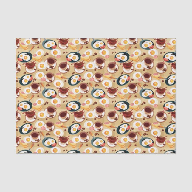 Papel De Seda Teste padrão 3 do pequeno almoço (Frente )