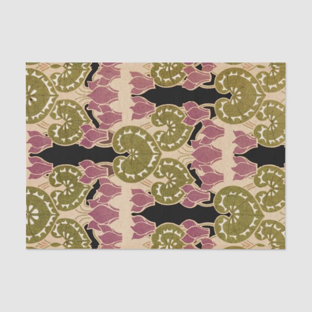 Papel De Seda Teste padrão #4 de Nouveau da arte (Frente )