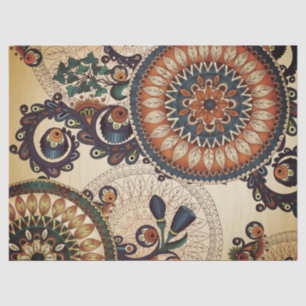 Papel De Seda Teste padrão abstrato retro na moda Funky de Boho