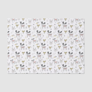 Papel De Seda Teste padrão animal do Doodle da floresta bonito