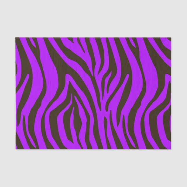 Papel De Seda Teste padrão animal do impressão da zebra roxa (Frente )