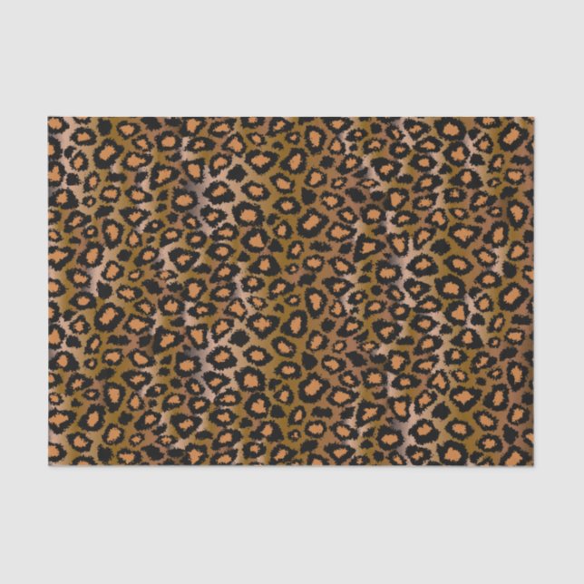 Papel De Seda Teste padrão animal do impressão do leopardo (Frente )