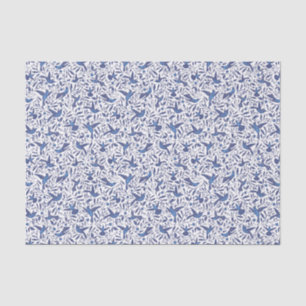 Papel De Seda Teste padrão azul bonito dos pássaros