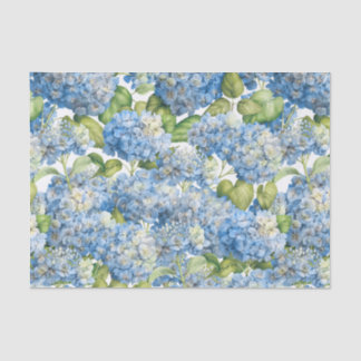 Papel De Seda Teste padrão azul clássico floral do Hydrangea