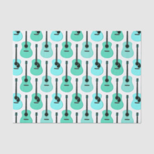 Papel De Seda Teste padrão azul das guitarra acústicas