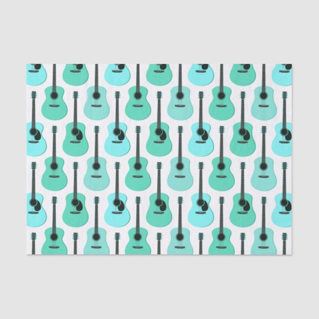 Papel De Seda Teste padrão azul das guitarra acústicas (Frente )
